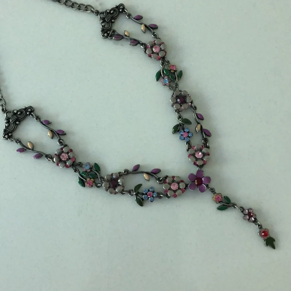 Floral rhinestone choker - Picture 6 of 16